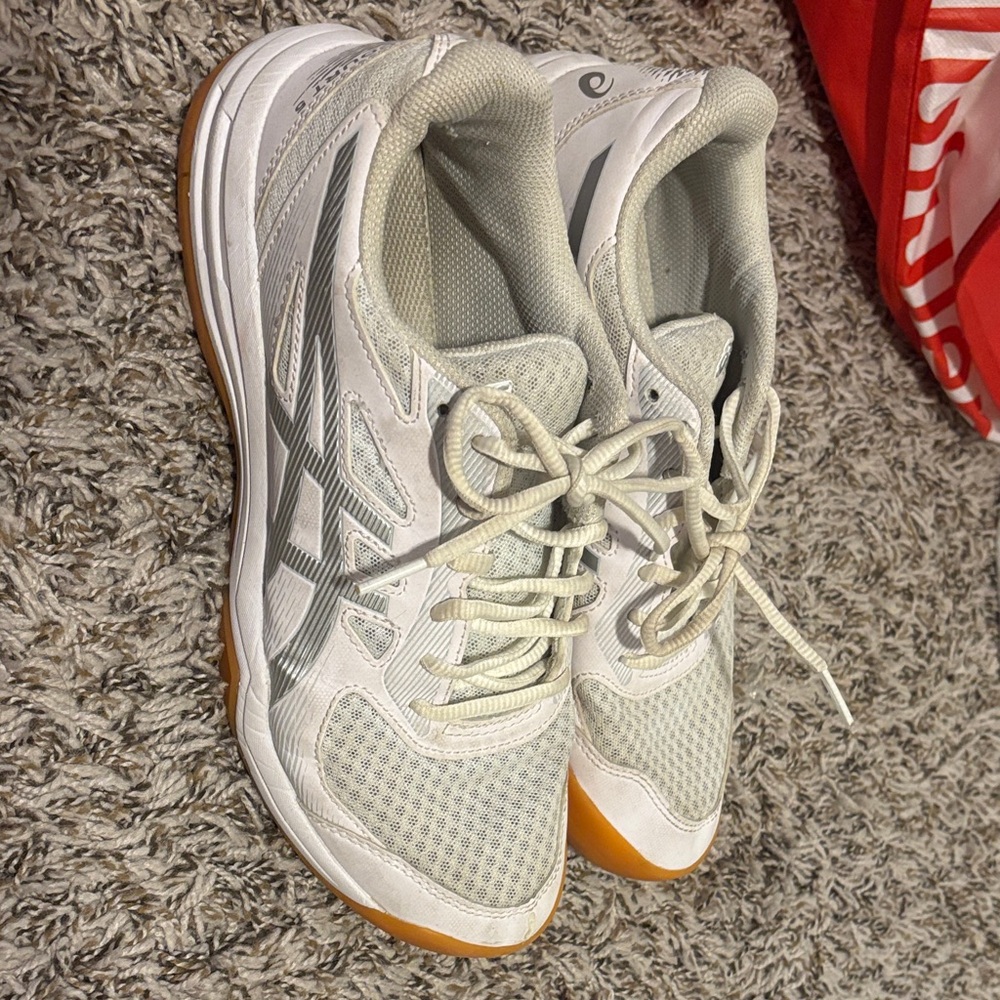 Asics Women's White and Orange Athletic Shoes